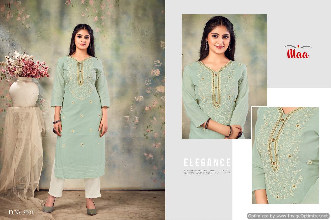 Maa Senorita Fancy Ethnic Wear Cotton Embroidery Kurti Collection